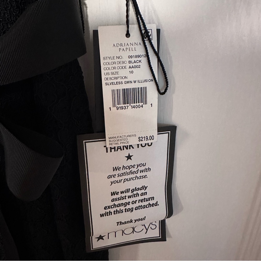 NWT ADRIANNA PAPELL Black Lace Gown - Picture 6 of 6